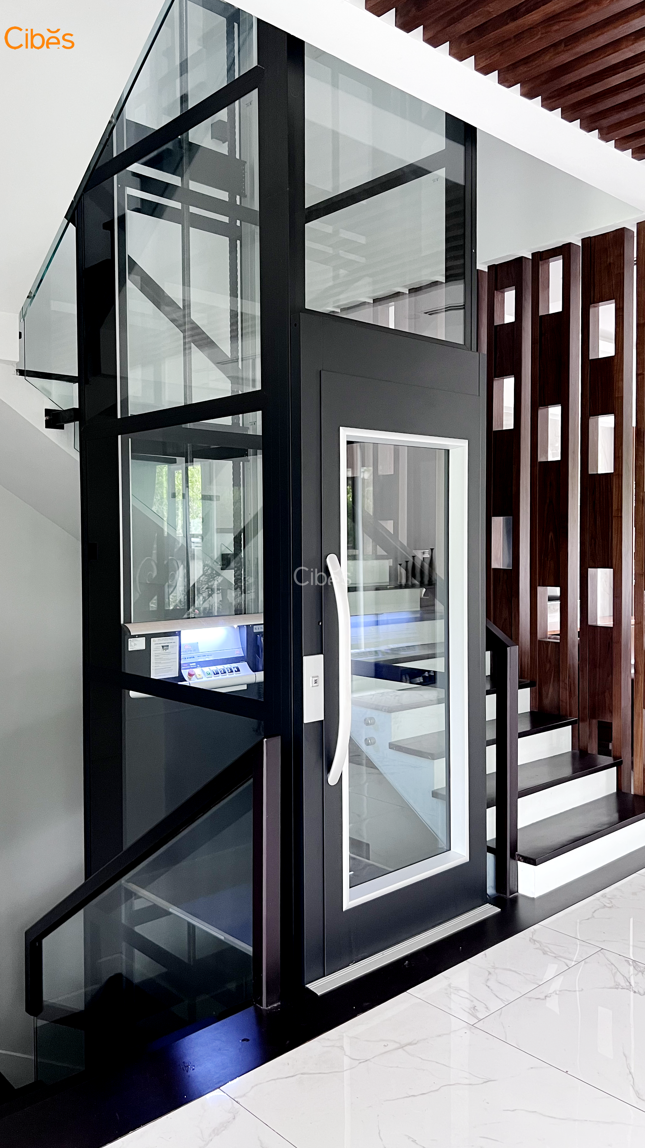 Thang máy gia đình Cibes -  Ecosilent A4000_Biệt thự Vinhome Riverside